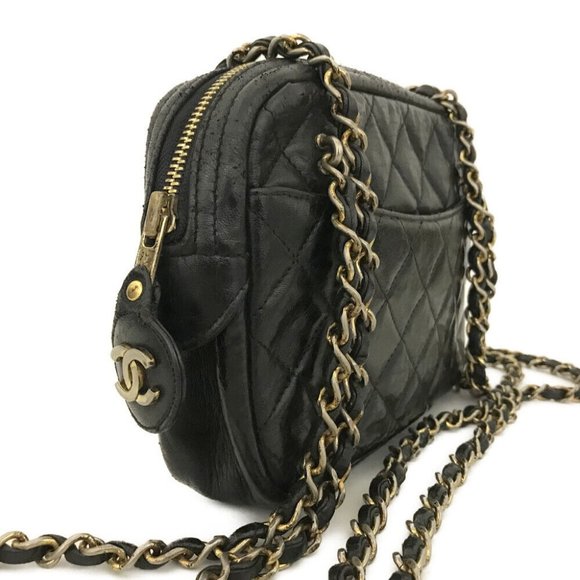 CHANEL Bags Chanel Quilted Matelasse Lambskin Chain Shoulder Camera